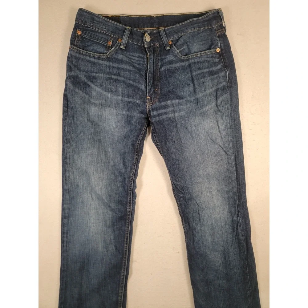 Levi's 514 Straight Fit Jeans W34 L32 Blue Denim‎ Men's Dark Wash